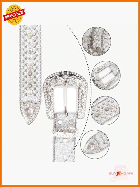 Western Rhinestone Belt with Crystals for Women Gothic Cowboy Belt main image 4